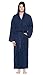 Arus Mens Hooded Classic Turkish Cotton Bath Robe with Full Length Options Navy Blue, Large-X-Large