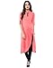 Janasya Women's Pink Indo Western Crepe Kurti X-large