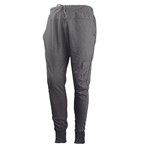 Allywit Mens Casual Summer Joggers Solid Pocket Drawstring Long Pants Quick DryingTrousers Gray