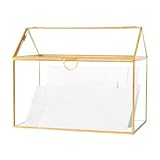 Cathy's Concepts Terrarium Gift Card Holder – Gold, Glass & Brass Construction, Perfect for Wedding Receptions, Graduations & More