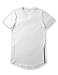 JD Apparel Mens Hipster Hip Hop T-shirt With Side Zipper Trim M White
