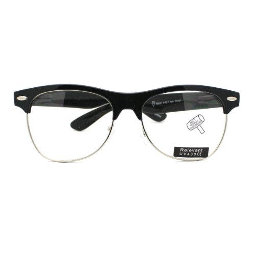 Unisex 50's Truly Vintage Fashion Clear Lens Horn Rim Eyeglasses