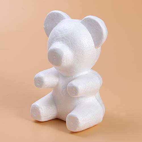 LUOEM Modelling Polystyrene Styrofoam Foam Bear Mould White DIY Craft for Flower Arranging Gift Wedding Party Decoration 20cm x 13cm