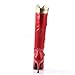 Funtasma by Pleaser Women's Wonder-130 Knee-High Boot,Red/Gold Str. Pu,8 M US