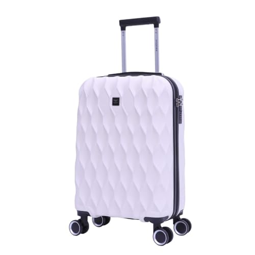 SANTINO Mala de Viagem Media 23kg Rígida ABS 4 Rodas 360º com TSA Leve Resistente Flexível Antifurto Off White tamanho 24 polegadas