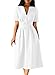 Elapsy Womens Casual Vintage Retro V Neck Short Sleeve Swing Midi A Line Skater Dress with Bowknots