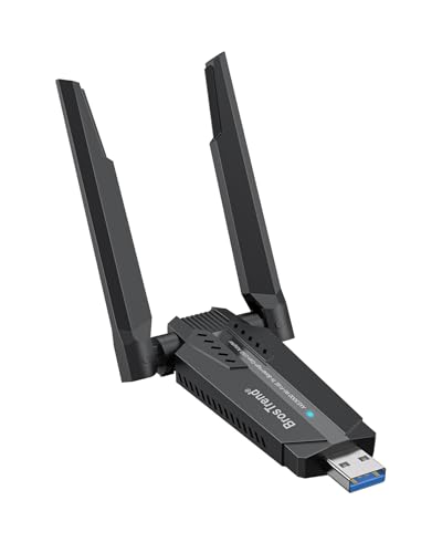 BrosTrend Wi-Fi 6E Adaptador WiFi Linux AXE3000, Adaptador WiFi USB para PC Linux Tri-Banda 6GHz y 5GHz y 2.4GHz, Wi-Fi USB 3.0 Plug and Play para Ubuntu, Mint, Fedora, openSUSE, Fedora, Debian etc.