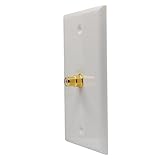 RCA Subwoofer Wall Plate - Single RCA Connector Audio Wall Plate for Subwoofer - 1 Port in white