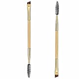 Kingfansion 1PCS Makeup Bamboo Handle Double Eyebrow Brush + Eyebrow Comb