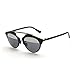 GAMT New Fashion Cateye Polarized Sunglasses For Women Classic Style Black Frame Silver and Grey Lens