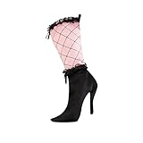 Ho Ho Ho's High Heel Shoe Christmas Stocking Holiday Decoration in Pink and Black