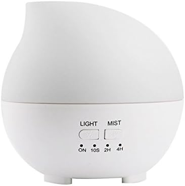 HF morning Aroma Diffuser Ultrasonic Humidifier Portable Cool Mist Humidifier 360°Rotatable Mist Outlets Whisper-quiet Air Purifier Dry Automatically Shut Off Night Light (142×142×135mm, White)