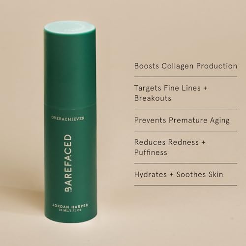 Barefaced Overachiever 1 Fl Oz – 10-in-1 Skin Booster with Bakuchiol, Resveratrol & Green Tea – Retinol Alternative, Hydrates, Minimizes Pores & Fine Lines
