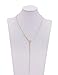 Geerier Gold Chain Y Type Simple Bar Necklace Pendant Bar Drop at Center Long Lariat Necklace