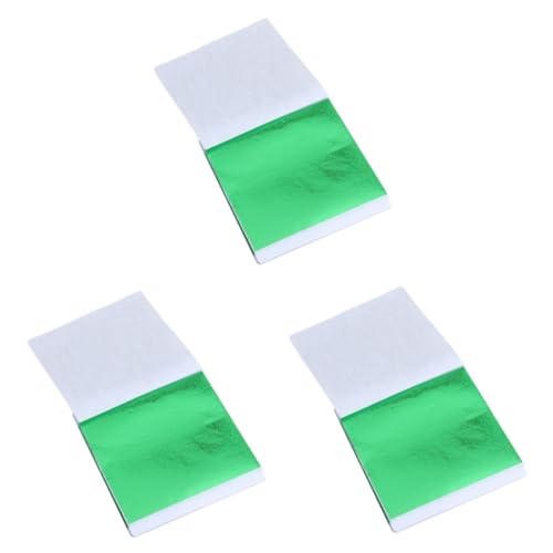 TEHAUX 150pcs Foil Sheets for Craft Decoration Imitation Leafing Paper for Art Nails Paintings and Furniture Restoration Green