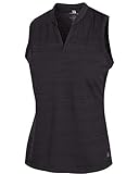 Three Sixty Six Women’s Sleeveless Collarless Golf Polo Shirt - Dry Fit, Breathable, Compression Golf Tops