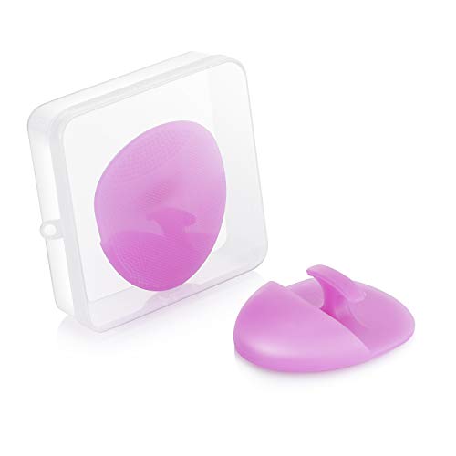 2 Pack of Baby Cradle Cap Brush/Bath Brush with Storage Box, Food Grade Soft Silicone- Rose