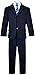 Boys Pinstripe Suit in Grey with Matching Tie Size 2-20 (10, Dark Navy Blue)