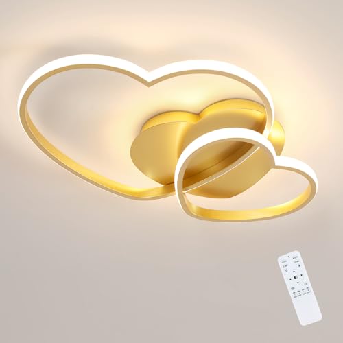 Riserva LED Deckenleuchte 48W, 4800LM Deckenlampe Dimmbar mit Fernbedienung/APP, 3000K-6500K, Herzform Deckenleuchte für Schlafzimmer, Kinderzimmer, W
