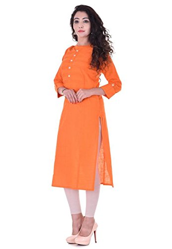 ahira women's cotton solid self design kurti (printex)