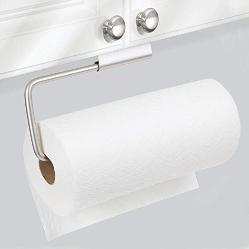 mDesign Versatile Metal Wall Mount Paper Towel Holder & Dispenser