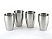StainlessLUX 77315 4-piece Brilliant Stainless Steel Small Drinking Glass Set (8 Oz) / Small Tumbler Set - Quality Drinkware for Your Enjoyment
