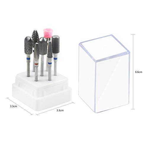 JEWHITENY Tungsten Carbide Nail Drill Bits Set 7Pcs Remove Acrylic Nail Polish Manicure Machine Accessories Electric Nail Files Nail Tools 3/32"