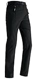 Lanbaosi Women's Sport Warm Trekking Fleece Inside Softshell Pants Black Size Small
