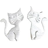 Adorable Sitting Cat Stud Earrings in Sterling Silver 925