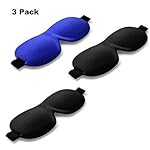 Generic Super Soft Sleep Mask Adjustable 3D Sleep Eye Mask for Sleeping Travel Shift Work Naps 3 Pack