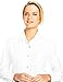 Luxe Microfiber Women's Button-Down Shirt Long Sleeve Regular Fit Point Collar - Style Becky White