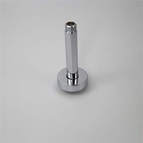 Weirun Bathroom 1/2 NPT All Brass 4-Inch Straight Shower Arm with Flange Ceiling Mount,Chrome