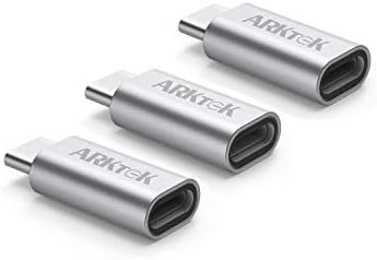 ARKTEK USB-C Adapter - Lighting Cable (Female) to USB Type C (Male) - Charging Adapter for Galaxy S10 Pixel 3 and More with Keychain (Pack of 3)