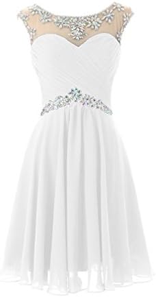 Singmo Women's Short Prom Dresses Homecoming Dress Juniors Graduation Dress White US14