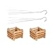 Wooden Square 6" Hanging Basket Set of 2 primary