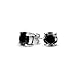 .50 CT Black Round CZ Stud Earrings Unisex Sterling Silver