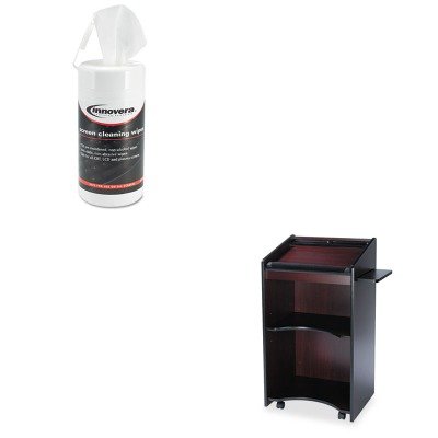 KITIVR51510SAF8918MH - Value Kit - Safco Executive Mobile Lectern (SAF8918MH) and Innovera Screen Cleaning Pop-Up Wipes (IVR51510)