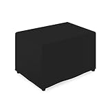 Mill & Thread - 4' Premium Fitted Tablecloth for 48" x 24" Rectangular Table - Wedding/Banquet/Trade Show - Polyester Cloth Fabric Cover - Black