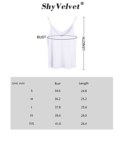 ShyVelvet Women Summer Cami Camisole Halter Top Plus Size Tank Top Sexy V Neck Crop Top,White,XX-Large