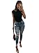 ZileZile Women's Sexy Bodycon Short Sleeve Scoop Neck Leotard Bodysuit Black