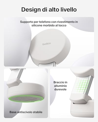 UltraCharge Pro Caricatore Wireless Magnetico Convertibile 2 in 1 MagSafe Qi2.2 25W, Stazione di Ricarica per iPhone 17, Apple Watch Series 10, Pixelsnap, (Alimentatore 45W Incluso), Sabbia