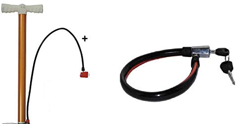 TT Strong Steel Air Pump for Bicycle, Car Motorcycle, Ball etc – Inflatable Air Pump/Floor Air Pump with Free Heavy Duty Star Keys Multipose use Cycle, Bike, Helmet Cable Lock