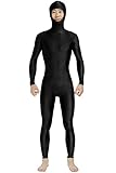 JustinCostume Men's Spandex Open Face Zentai Bodysuit XL Black No Hands No Feet