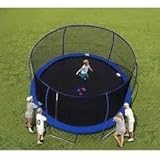 14' BouncePro Trampoline & Enclosure & Electron Shooter Game (Dark Blue)