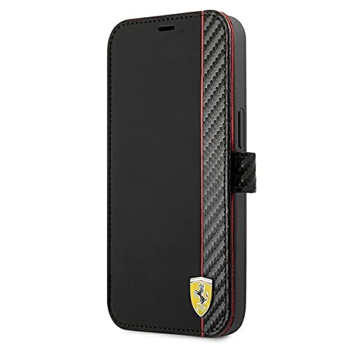 Ferrari FESAXFLBKP13LBK Case for iPhone 13 Pro / 13 6.1 Inch Black On Track Carbon Stripe