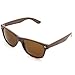 WearMe Pro Faux Wood Reflective Color Lens Horn Rimmed Sunglasses (Dark Wood Print, 54)