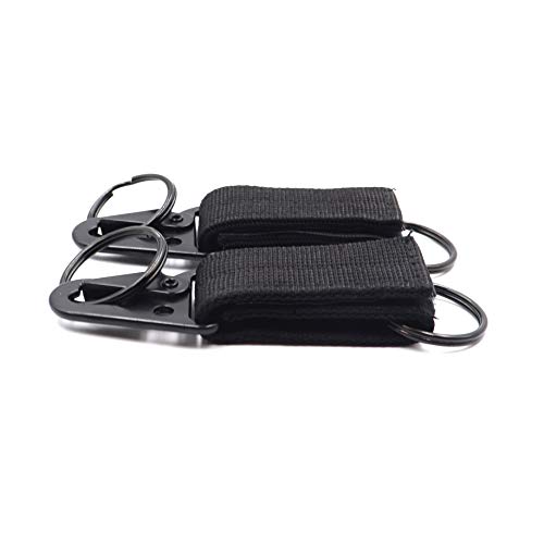 DETUCK(TM Tactical Nylon Belt Keepers Key Ring Keychain Clip Strap Belt Clip Holder Molle Bag Backpack Accessories (Black-2 Pack) - Thumbnail 3