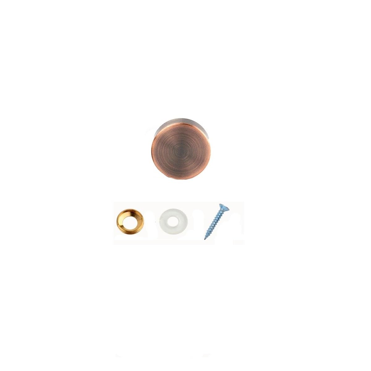 Unifizz Mirror Screws, 18mm Copper Mirror Nails with Decorative Caps, Brass Mirror Covers Hardware and Rubber Washer for Bathroom Wardrobes Mirror Panels Table, Red Bronze, 1pcs