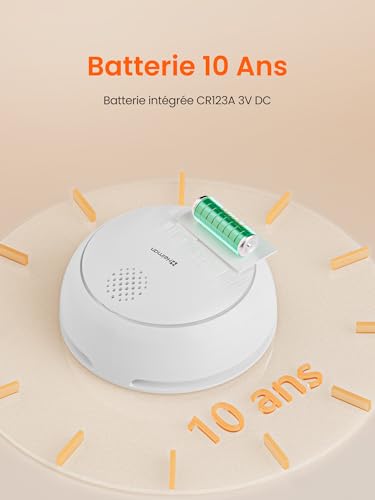 Heiman Connected Smoke Detector – Pack of 6 with Gateway & App Control, 10 Year Battery, Certified to 14604, Q-Label, Smoke Detector with Magnetic Attachment, White