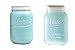Mason Jar Ceramic Set Utensil Crock and Spoon Rest Blue